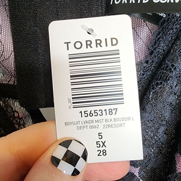 5X 28W Torrid Boudior Bodysuit Lace Underwire Purple Black Lingerie Sheer Party - Picture 4 of 10